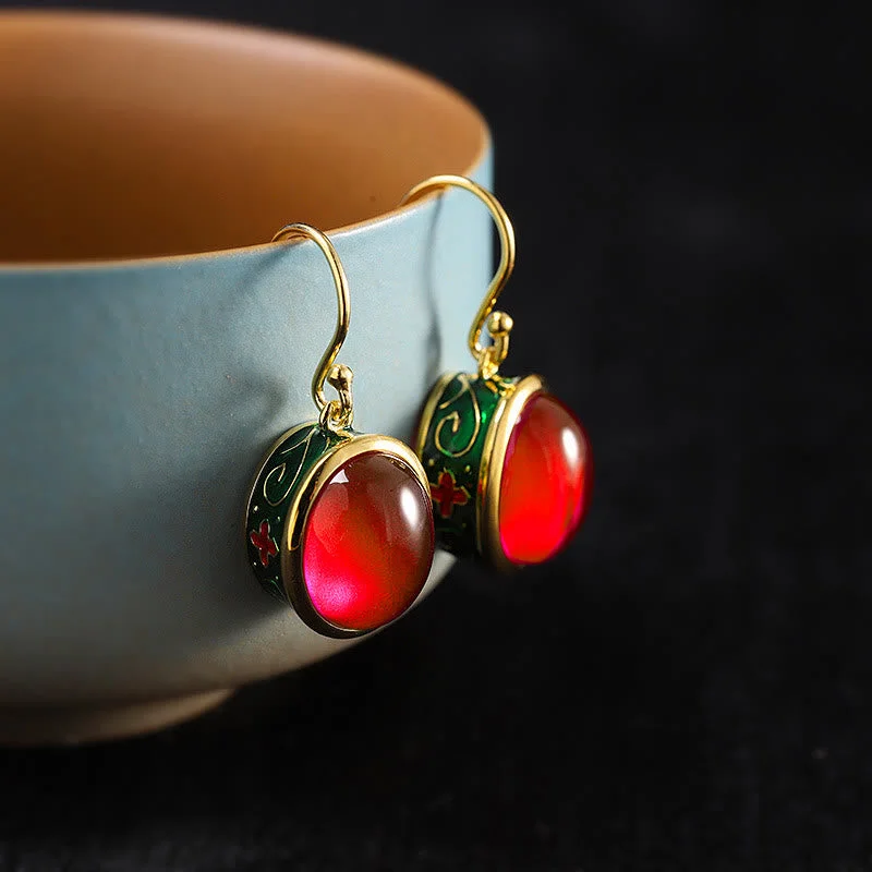 Women's Earrings – Elegant Designs for Every Personality--Buddha Stones Round Red Corundum Confidence Hook Drop Dangle Earrings Women's Earrings – Elegant Designs for Every Personality--Buddha Stones Round Red Corundum Confidence Hook Drop Dangle Earrings