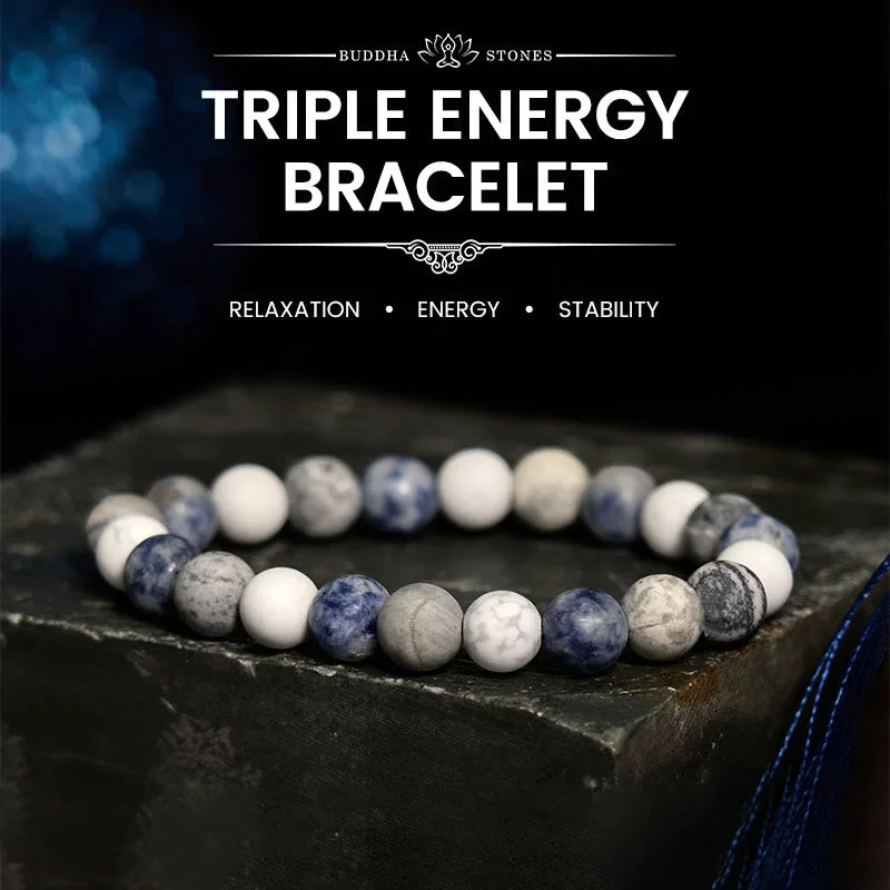 Men's Elastic Bracelets-Buddha Stones White Turquoise Picasso Jasper Blue Spot Jasper Relaxation Bracelet Men's Elastic Bracelets-Buddha Stones White Turquoise Picasso Jasper Blue Spot Jasper Relaxation Bracelet