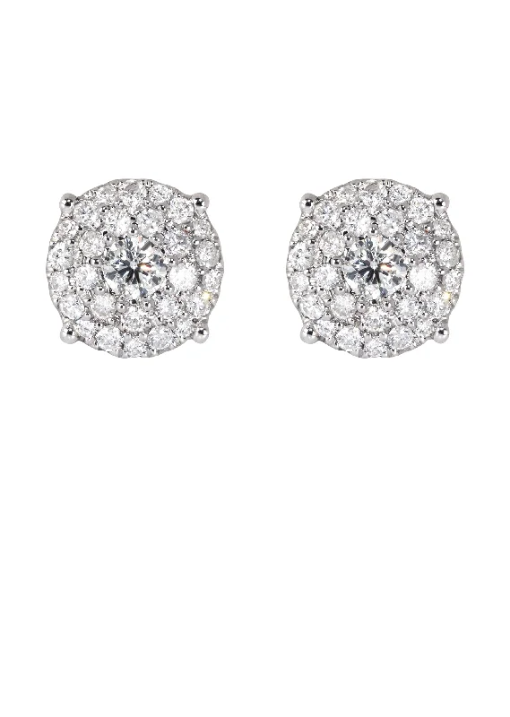 Shop Durable Men's Earrings for Everyday Wear-Mens Stud Diamond Earrings | 1.38 Carats 14K White Gold Shop Durable Men's Earrings for Everyday Wear-Mens Stud Diamond Earrings | 1.38 Carats 14K White Gold