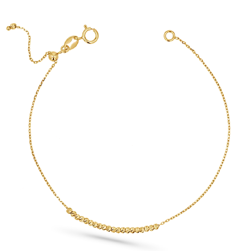 Men's Bracelets with Inspirational Symbols-Dainty Moon Cut Strand Bracelet