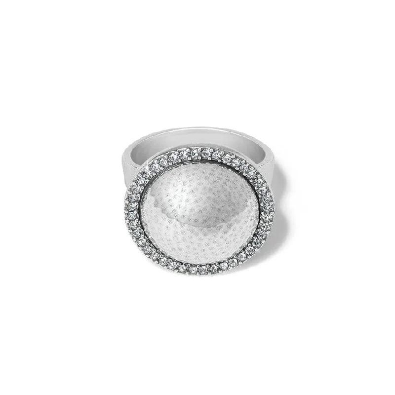 Chic Women's Rings for Fashion-Forward Looks-Meridian Geo Dew Domed Ring