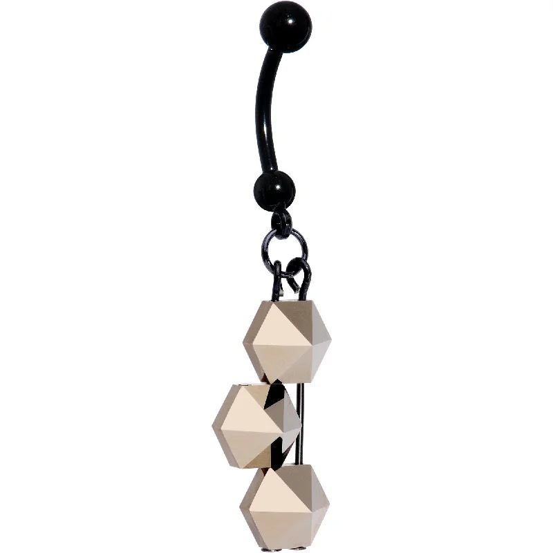 Trendy Belly Rings with Colorful Stones -Handmade Geometric Black Belly Ring Created with Crystals Trendy Belly Rings with Colorful Stones -Handmade Geometric Black Belly Ring Created with Crystals