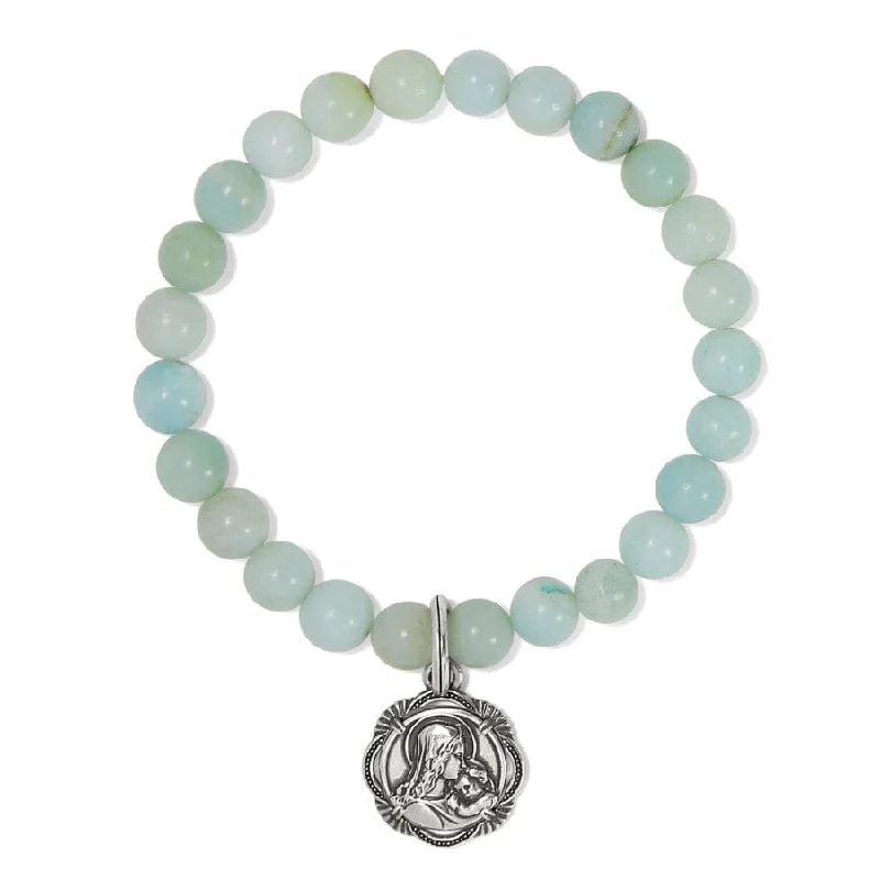 Women's Charm Bangles-Madonna And Child Stretch Bracelet
