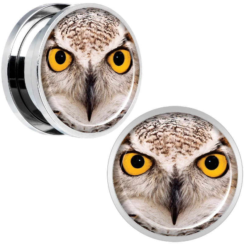 Women's Earrings – Elegant Designs for Every Personality--Full Color Owl Steel Screw Fit Plug Set 18mm Women's Earrings – Elegant Designs for Every Personality--Full Color Owl Steel Screw Fit Plug Set 18mm