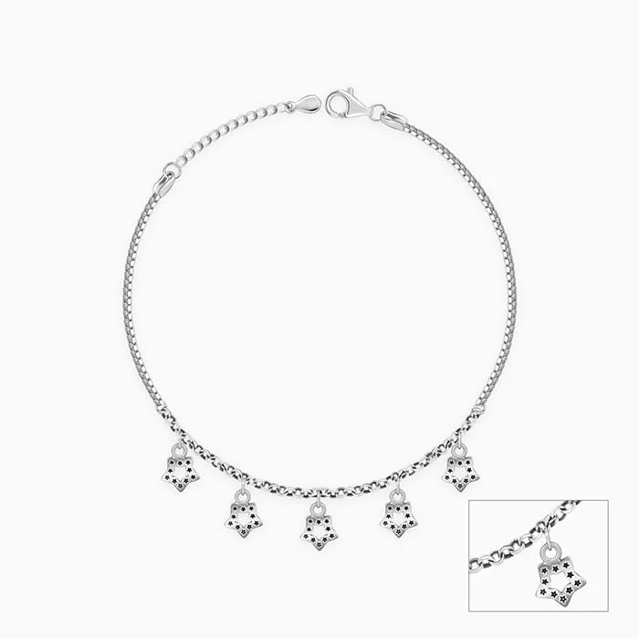 Trendy Anklets with Personalized Features-Silver Cosmic Dance Anklet