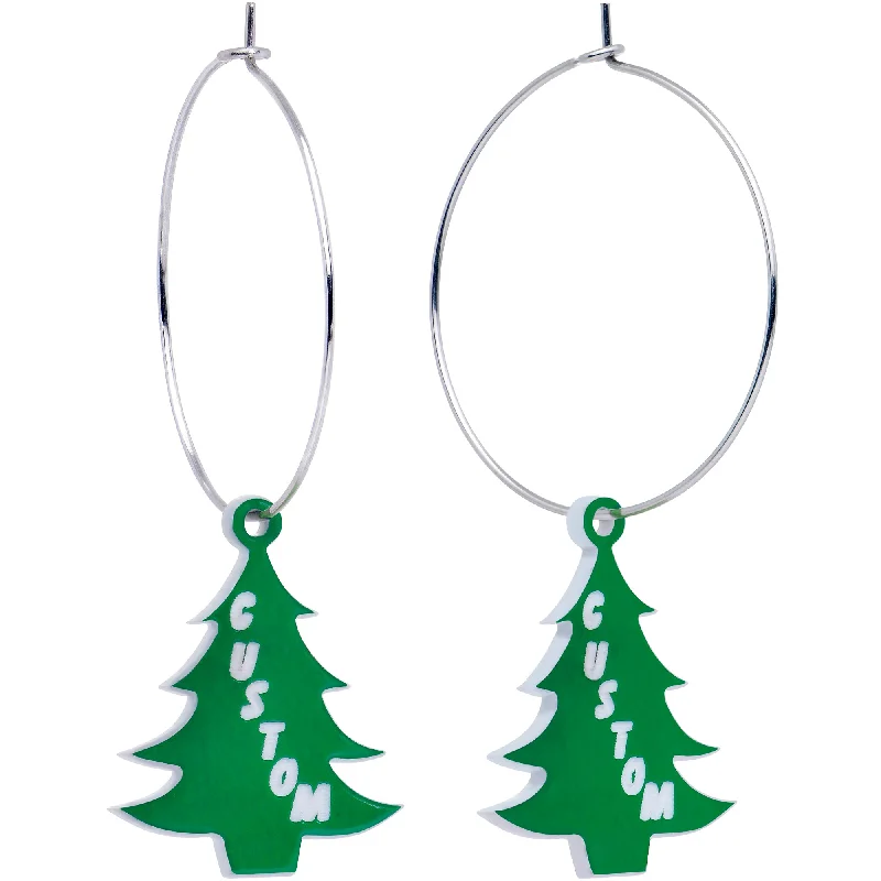 Women's Earrings – Elegant Designs for Every Personality--Custom Christmas Tree Personalized Hoop Earrings Women's Earrings – Elegant Designs for Every Personality--Custom Christmas Tree Personalized Hoop Earrings