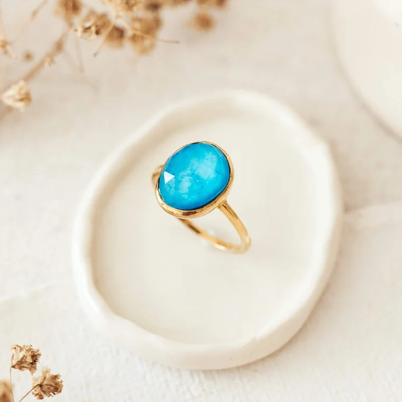 Chic Women's Rings for Fashion-Forward Looks-Amalfi Blue Statement Ring - Window to my Soul Chic Women's Rings for Fashion-Forward Looks-Amalfi Blue Statement Ring - Window to my Soul