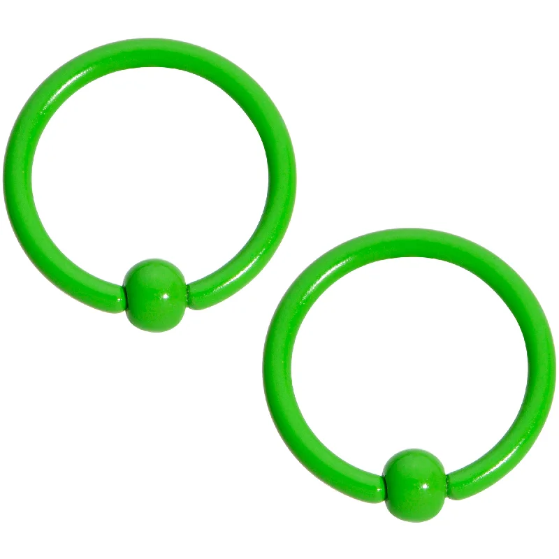 Custom Lip Rings for Exclusive Style16 Gauge 3/8 Green Glow in the Dark BCR Captive Ring Set