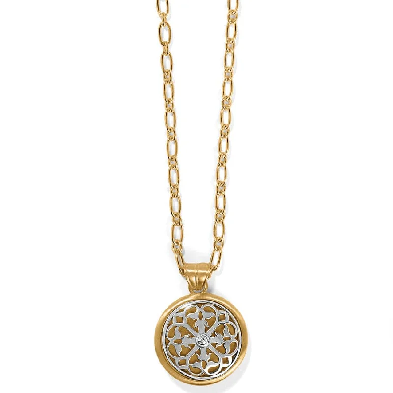 Shop Classic Women's  Necklaces & Pendants with a Modern Twist-Ferrara Two Tone Luce Large Pendant Necklace