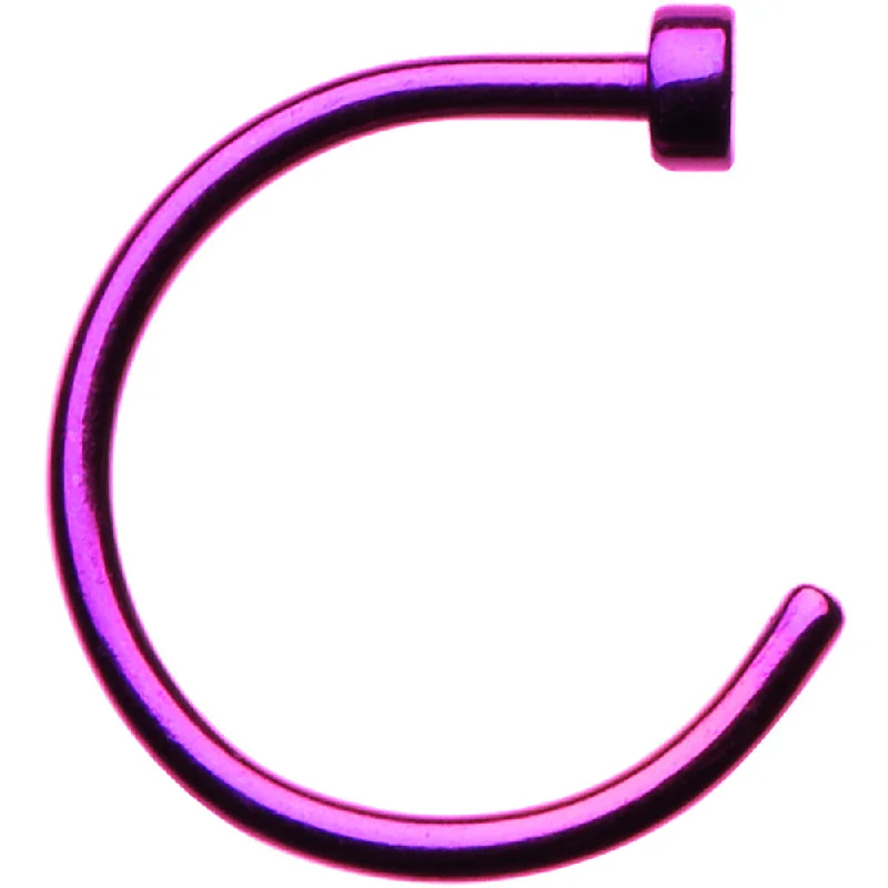 Nose Rings for Casual Wear -20 Gauge 5/16 Purple Anodized Titanium Nose Hoop