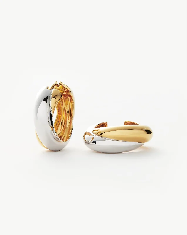 Women's Earrings – Elegant Designs for Every Personality--Lucy Williams Chunky Medium Entwine Hoop Earrings | Mixed Metal Women's Earrings – Elegant Designs for Every Personality--Lucy Williams Chunky Medium Entwine Hoop Earrings | Mixed Metal