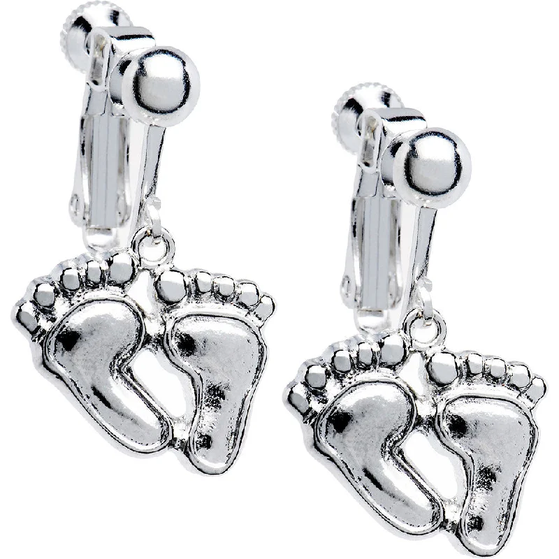 Women's Earrings – Elegant Designs for Every Personality--Fun Footprints Clip on Earrings Women's Earrings – Elegant Designs for Every Personality--Fun Footprints Clip on Earrings