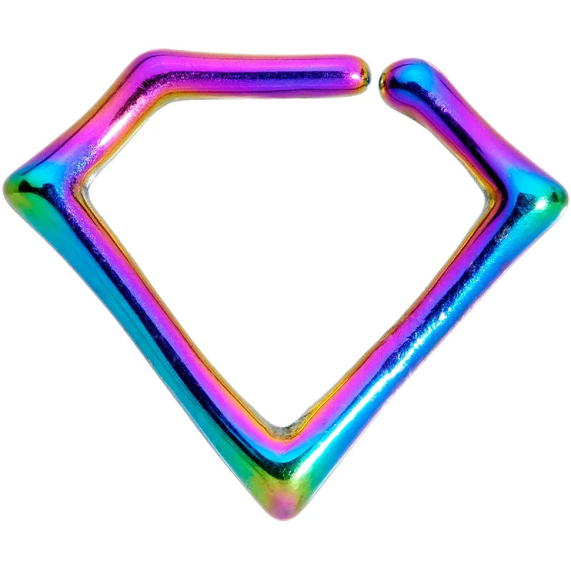 Women's Earrings – Elegant Designs for Every Personality--16 Gauge 5/16 Rainbow Rhombus Closure Ring Women's Earrings – Elegant Designs for Every Personality--16 Gauge 5/16 Rainbow Rhombus Closure Ring