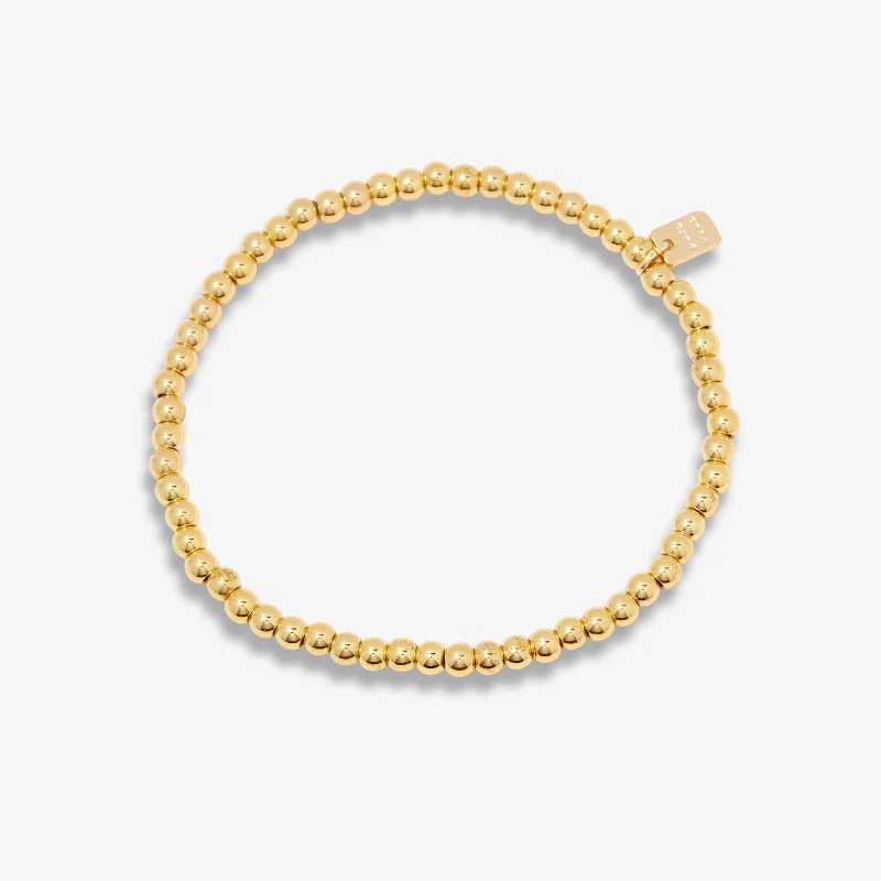 Thin Gold Bangles for Women-Harper Round Bead Stretch Bracelet