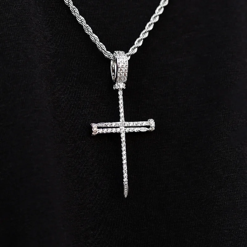Exclusive Men's Necklaces & Pendants for the Modern Gentleman-White Gold Nail Cross Exclusive Men's Necklaces & Pendants for the Modern Gentleman-White Gold Nail Cross