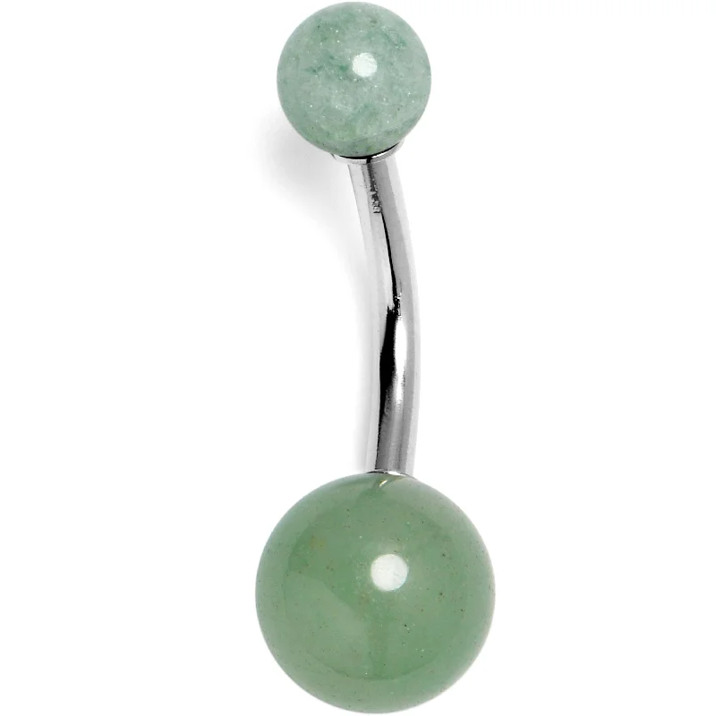 Beautiful Belly Rings with Unique Touch -14 Gauge 3/8 Aventurine Natural Stone Belly Ring Beautiful Belly Rings with Unique Touch -14 Gauge 3/8 Aventurine Natural Stone Belly Ring