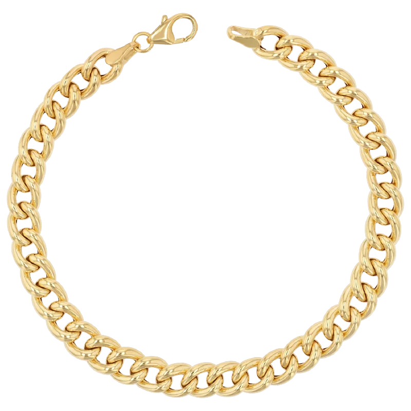 Classic Braided Leather Bracelets for Men-14K Grand Cuban Curb Link Bracelet
