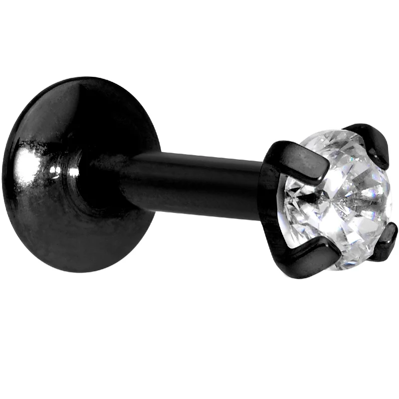 Stunning Lip Rings for Dazzling Fashion1/4 Clear 3mm Gem Black IP Internally Threaded Labret Monroe Tragus Stunning Lip Rings for Dazzling Fashion1/4 Clear 3mm Gem Black IP Internally Threaded Labret Monroe Tragus