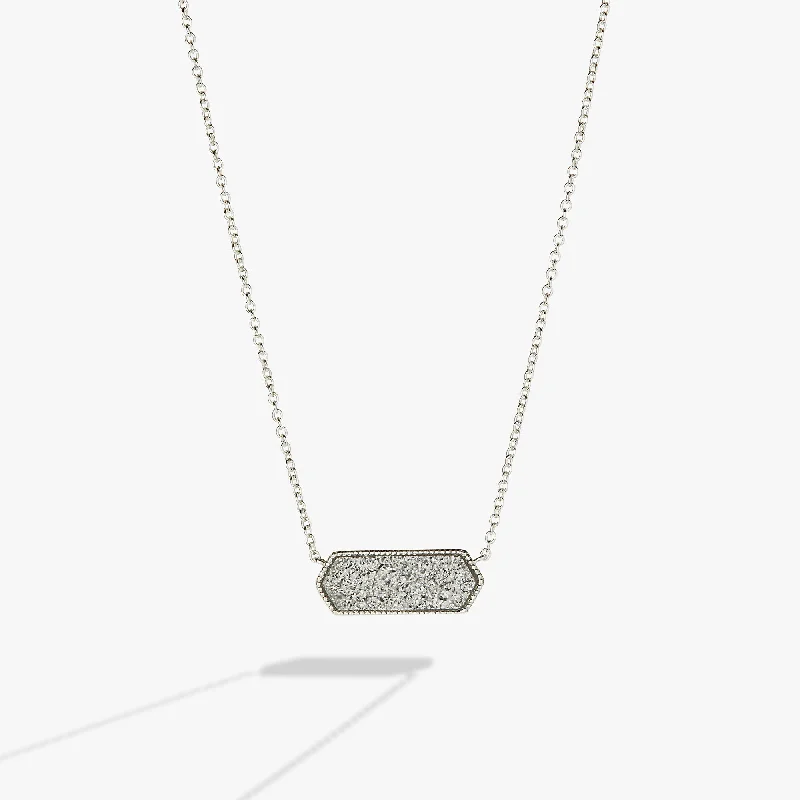 Shop Classic Women's Necklaces & Pendants with a Modern Twist-Glitter Druzy Pendant Necklace, Silver Shop Classic Women's Necklaces & Pendants with a Modern Twist-Glitter Druzy Pendant Necklace, Silver