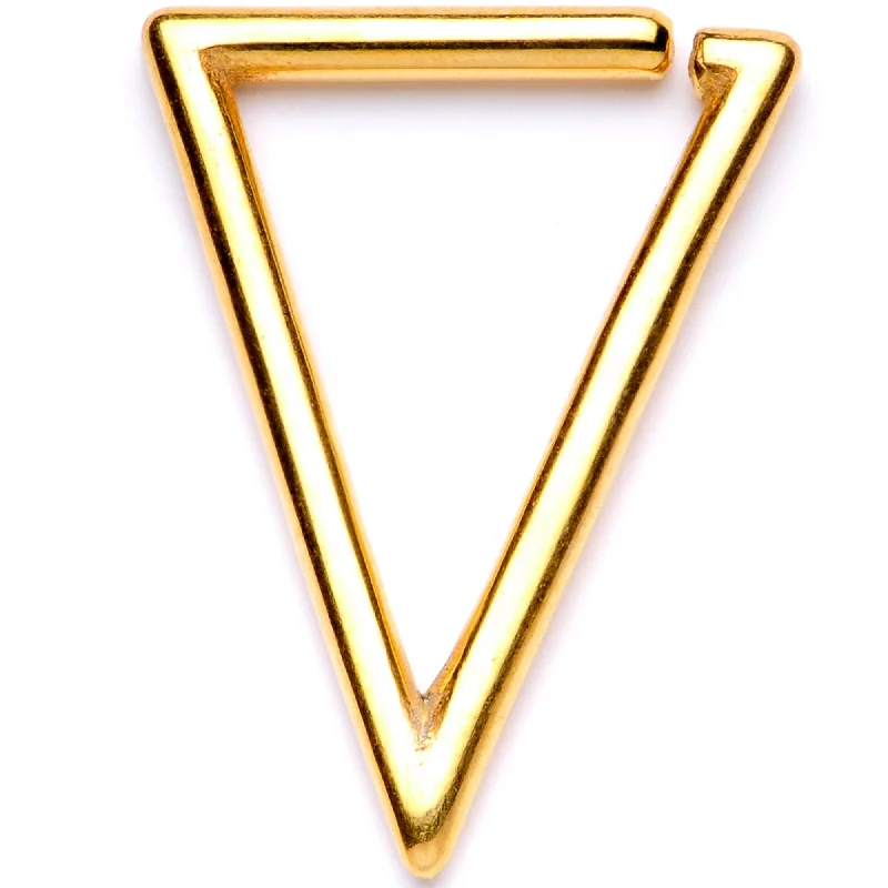 Women's Earrings – Elegant Designs for Every Personality--16 Gauge 5/16 Gold Tone Triangle Closure Ring