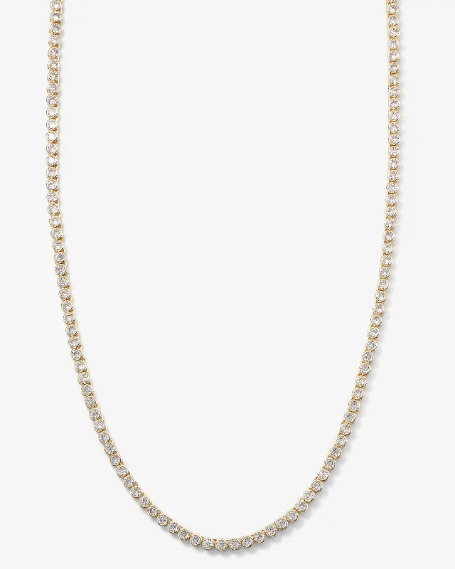 Shop Classic Women's Necklaces & Pendants with a Modern Twist-Baroness Tennis Necklace 21.5" - Gold|White Diamondettes Shop Classic Women's Necklaces & Pendants with a Modern Twist-Baroness Tennis Necklace 21.5" - Gold|White Diamondettes