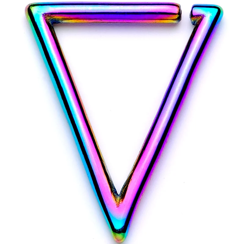 Women's Earrings – Elegant Designs for Every Personality--16 Gauge 5/16 Rainbow Geometric Triangle Closure Ring