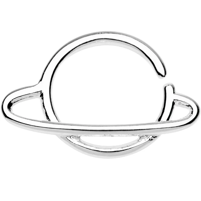 Nose Rings with Sparkling Stone Details -16 Gauge 3/8 Saturn Planet Septum Ring