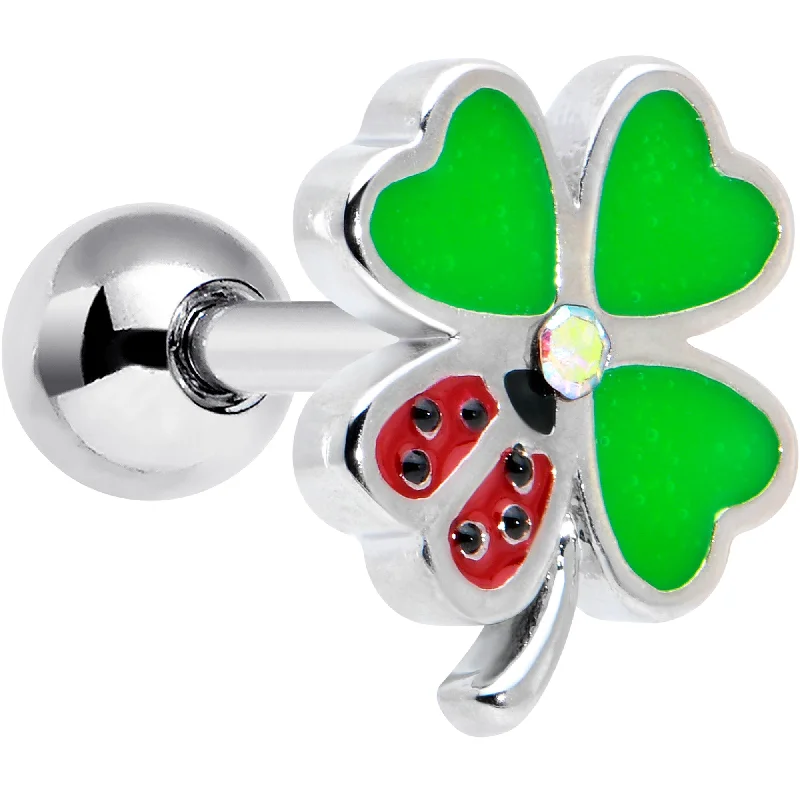 Women's Earrings – Elegant Designs for Every Personality--16 Gauge 1/4 Ladybug Shamrock St Patricks Cartilage Tragus Earring Women's Earrings – Elegant Designs for Every Personality--16 Gauge 1/4 Ladybug Shamrock St Patricks Cartilage Tragus Earring