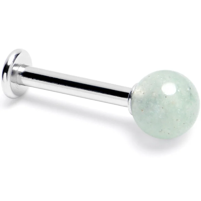 Beautifully Crafted Lip Rings14 Gauge 3/8 Aventurine Natural Stone Labret Tragus Earring