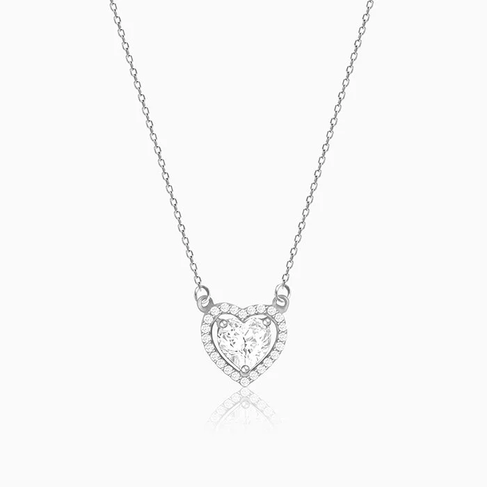 Shop Classic Women's Necklaces & Pendants with a Modern Twist-Silver Fall in Love Necklace Shop Classic Women's Necklaces & Pendants with a Modern Twist-Silver Fall in Love Necklace
