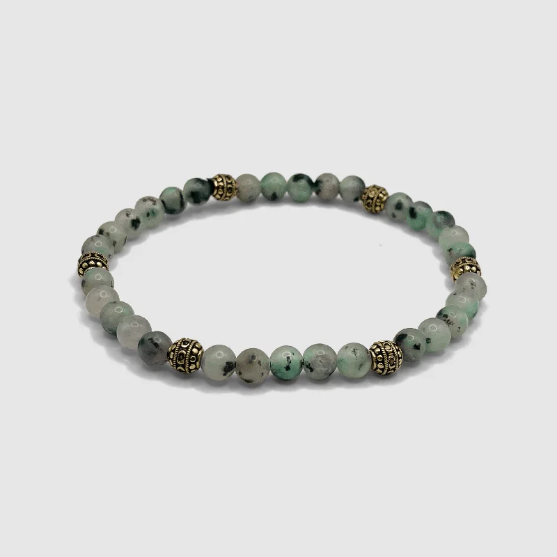 Stylish Bracelets for Men with Stone Details-Kiwi Stone Bracelet (Gold)