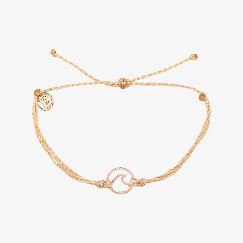 Crystal-Embedded Gold Bangles for Women-Rose Gold Wave Charm