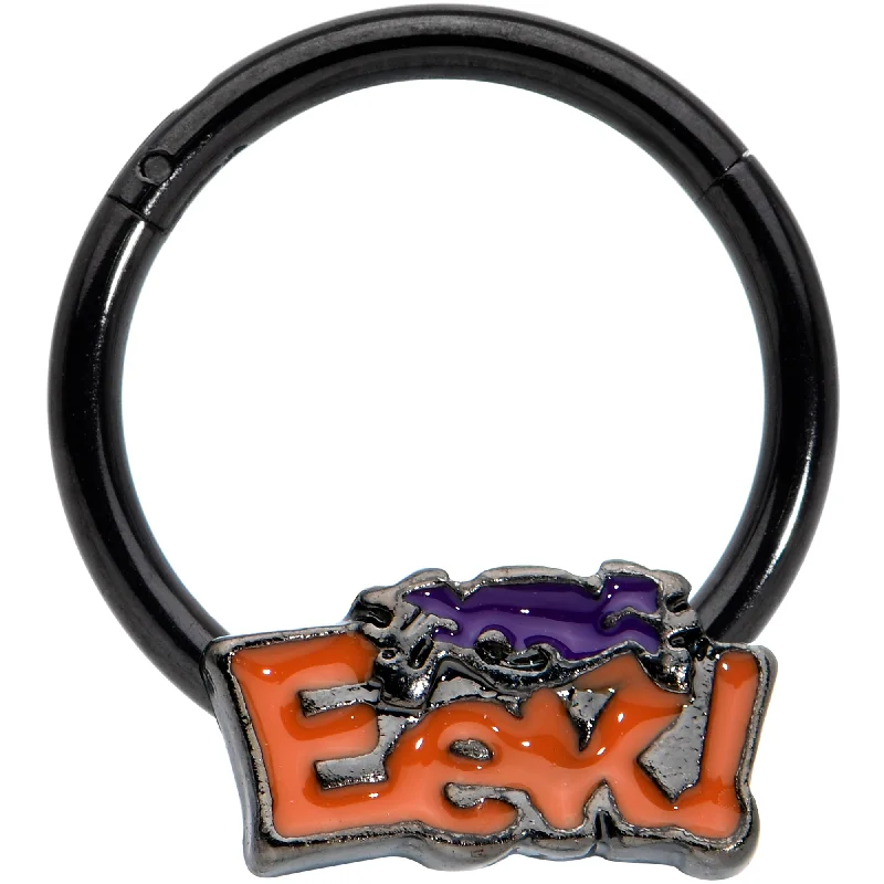 Beautiful Nose Rings for Daily Glam -16 Gauge 3/8 Black Eek Purple Spider Halloween Hinged Segment Ring Beautiful Nose Rings for Daily Glam -16 Gauge 3/8 Black Eek Purple Spider Halloween Hinged Segment Ring