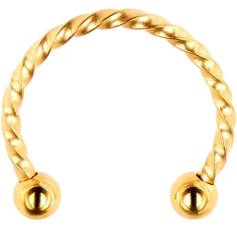 Unique Lip Rings for Stylish Piercings16 Gauge 1/2 Gold Tone Seriously Twisted Horseshoe Circular Barbell Unique Lip Rings for Stylish Piercings16 Gauge 1/2 Gold Tone Seriously Twisted Horseshoe Circular Barbell