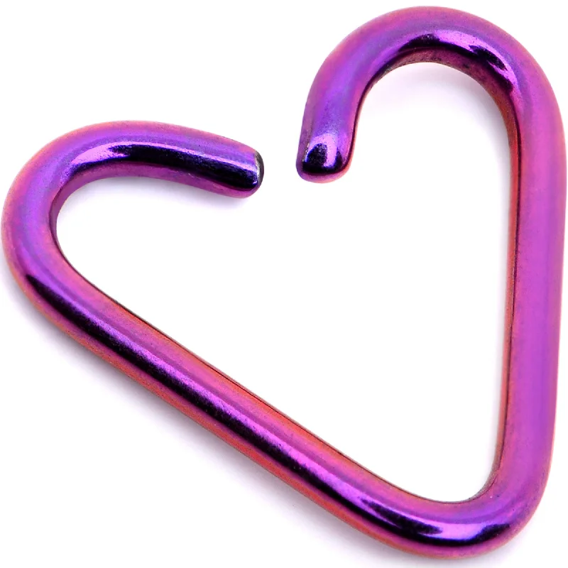 Women's Earrings – Elegant Designs for Every Personality--5/16 Annealed Purple Anodized Titanium Heart Daith Cartilage Tragus Women's Earrings – Elegant Designs for Every Personality--5/16 Annealed Purple Anodized Titanium Heart Daith Cartilage Tragus