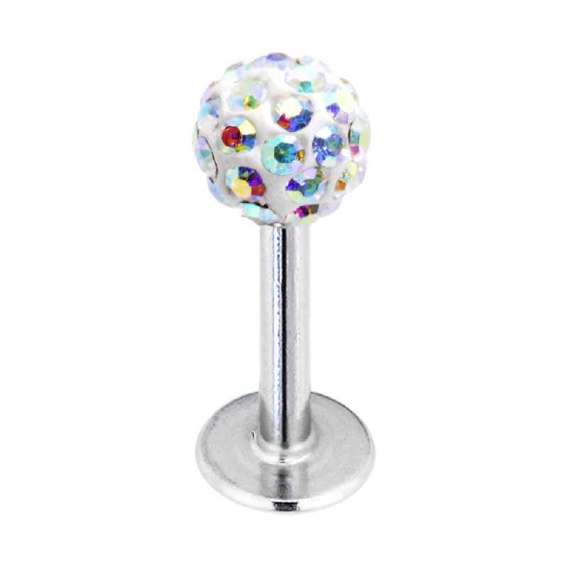 Classic Black Lip Rings for Subtle Glam16 Gauge Aurora Ferido Ball Labret Created with Crystals