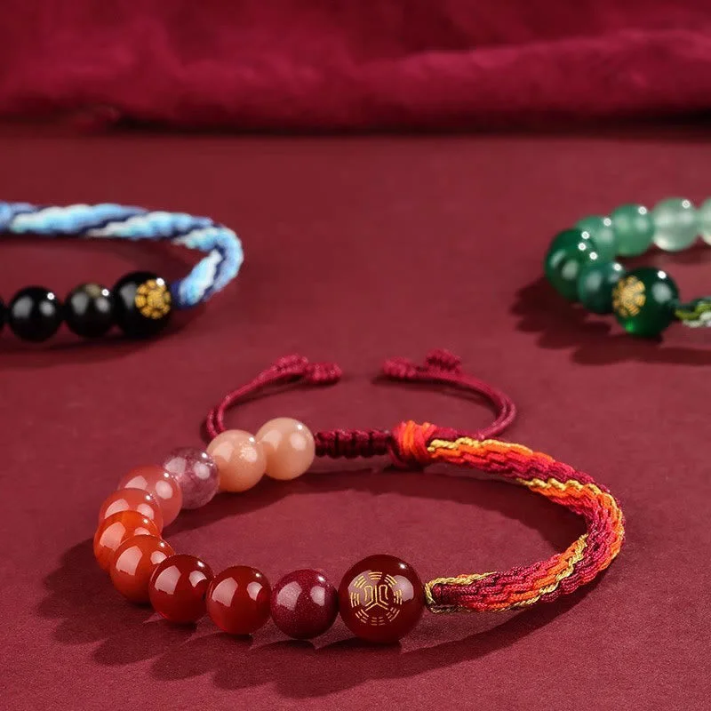 Thin Gold Bangles for Women-Buddha Stones Five Elements Various Crystal Agate Wealth Reincarnation Knot Braid Bracelet Thin Gold Bangles for Women-Buddha Stones Five Elements Various Crystal Agate Wealth Reincarnation Knot Braid Bracelet