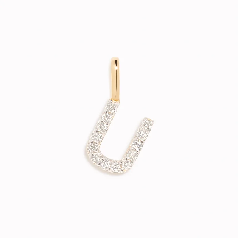 Shop Classic Women's Necklaces & Pendants with a Modern Twist-Diamond Initial Pendant 14k Gold - U Shop Classic Women's Necklaces & Pendants with a Modern Twist-Diamond Initial Pendant 14k Gold - U