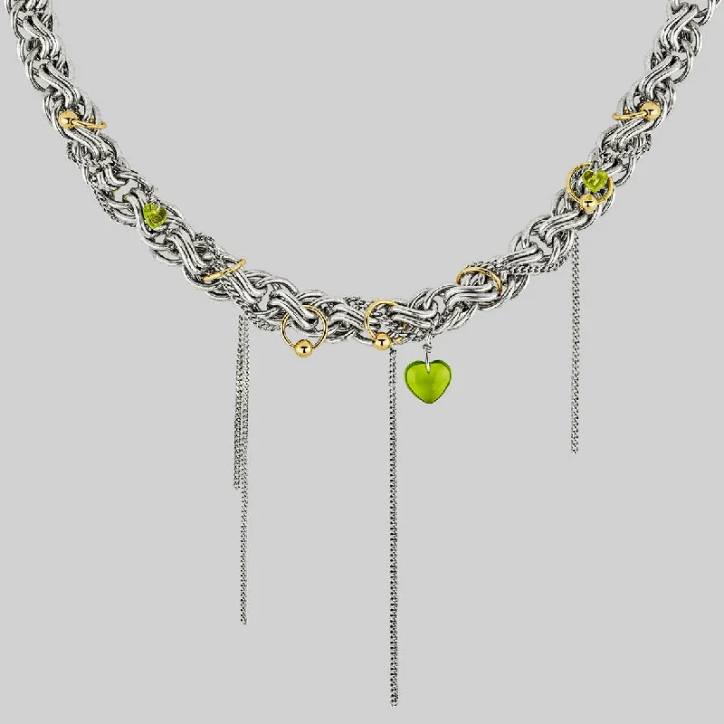 Shop Classic Women's  Necklaces & Pendants with a Modern Twist-EAT YOUR HEART OUT. Pierced Chunky Chain Collar Necklace - Silver