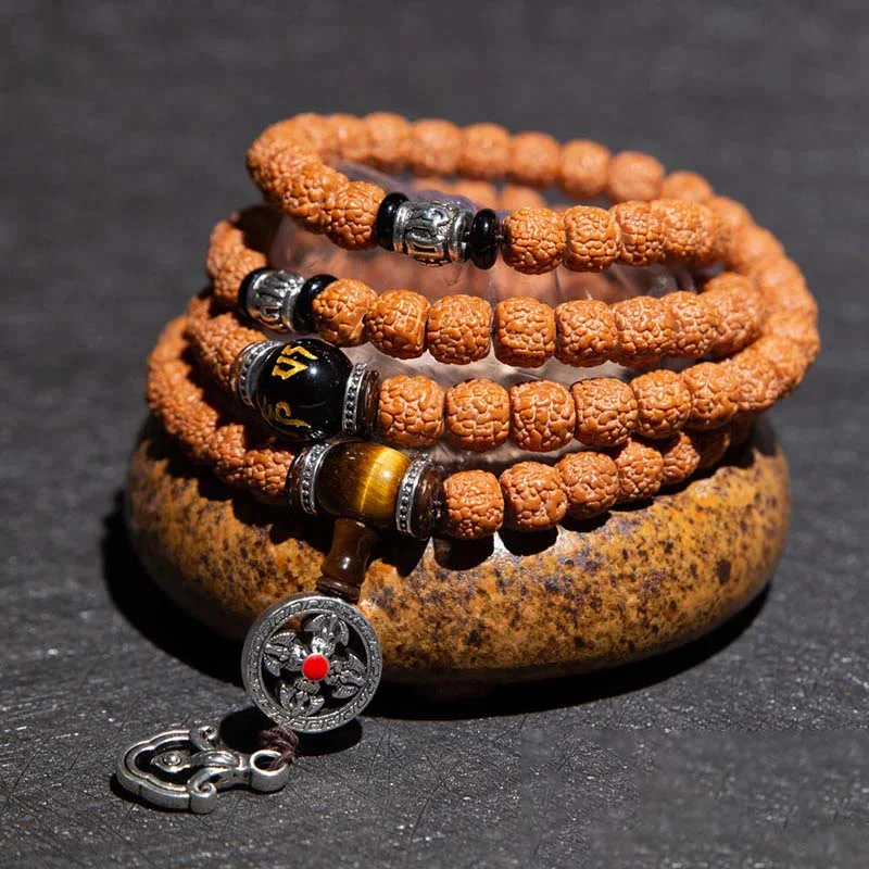 Men's Stretch Bracelets-Tibet 108 Mala Beads Rudraksha Bodhi Seed Chinese Zodiac Natal Buddha Wealth Charm Bracelet Men's Stretch Bracelets-Tibet 108 Mala Beads Rudraksha Bodhi Seed Chinese Zodiac Natal Buddha Wealth Charm Bracelet