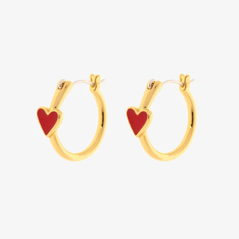 Women's Earrings – Elegant Designs for Every Personality--Petite Heart Hoop Earrings Women's Earrings – Elegant Designs for Every Personality--Petite Heart Hoop Earrings