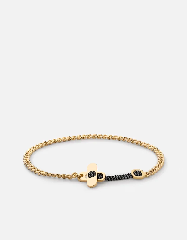Men's Bracelets with Minimalist Charms-Metric Chain Bracelet, Gold Vermeil