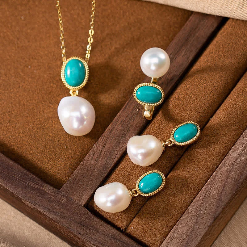 Women's Earrings – Elegant Designs for Every Personality--Buddha Stones 925 Sterling Silver Pearl Turquoise Healing Ring Earrings Necklace Pendant