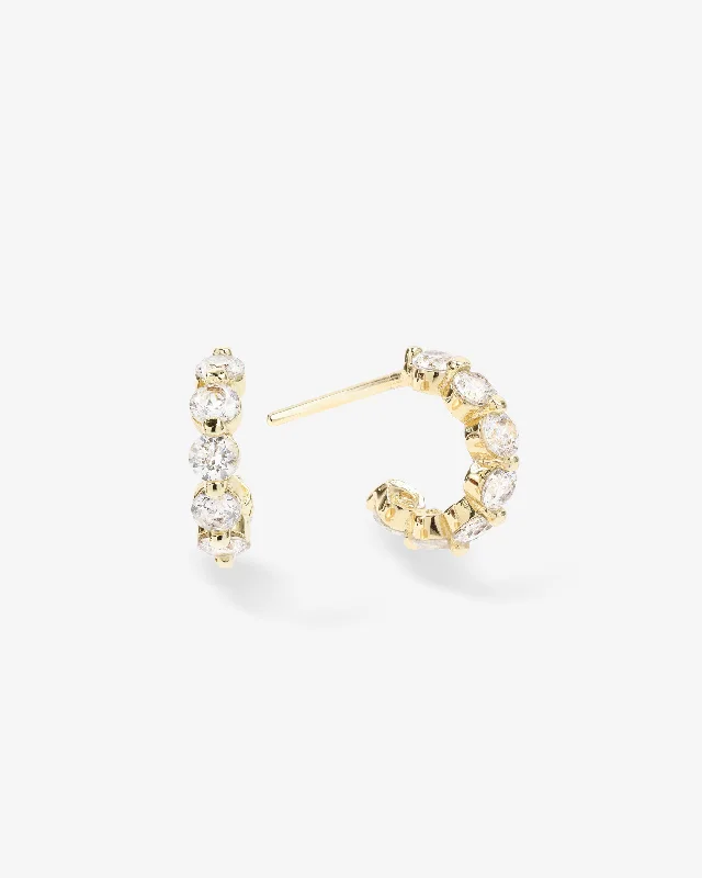 Women's Earrings – Elegant Designs for Every Personality--She's an Icon Huggies - Gold|White Diamondettes Women's Earrings – Elegant Designs for Every Personality--She's an Icon Huggies - Gold|White Diamondettes