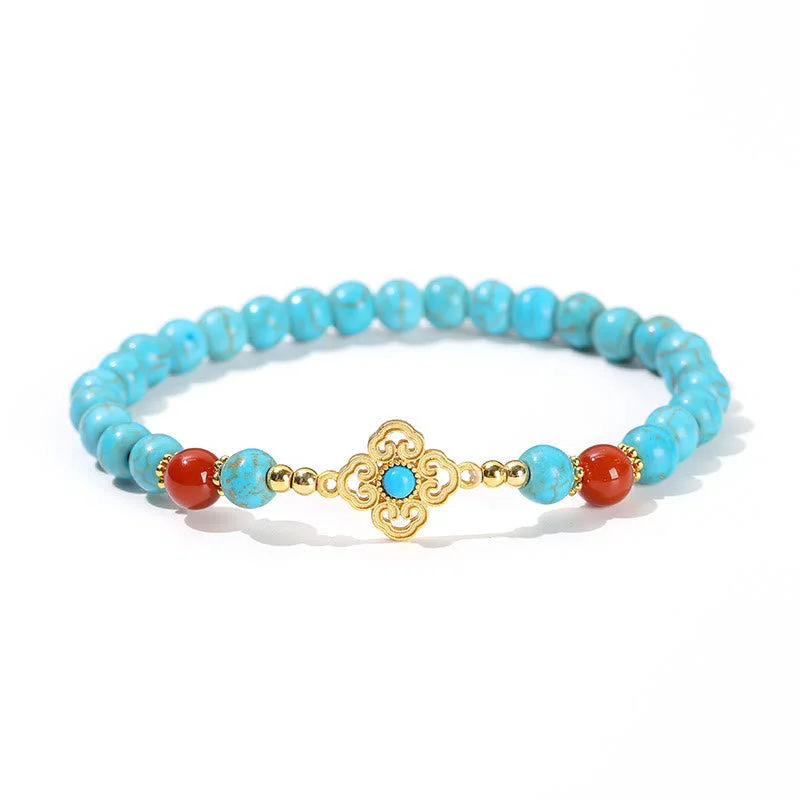 Gem-Studded Silver Bangles for Women-Buddha Stones Turquoise Bead Protection Balance Bracelet Gem-Studded Silver Bangles for Women-Buddha Stones Turquoise Bead Protection Balance Bracelet