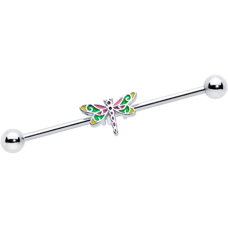Women's Earrings – Elegant Designs for Every Personality--14 Gauge Dragonfly Colors Industrial Barbell 38mm Women's Earrings – Elegant Designs for Every Personality--14 Gauge Dragonfly Colors Industrial Barbell 38mm