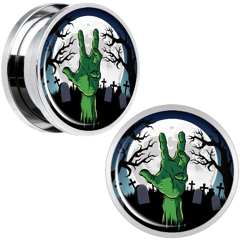 Women's Earrings – Elegant Designs for Every Personality--Cemetery Zombie Hand Halloween Plug Set 18mm Women's Earrings – Elegant Designs for Every Personality--Cemetery Zombie Hand Halloween Plug Set 18mm