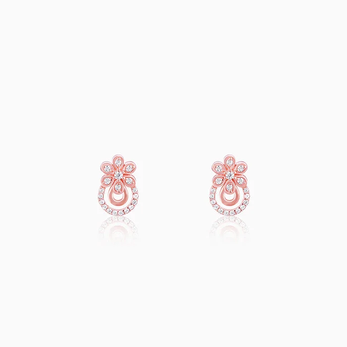 Women's Earrings – Elegant Designs for Every Personality--Rose Gold Floral Arch Earrings
