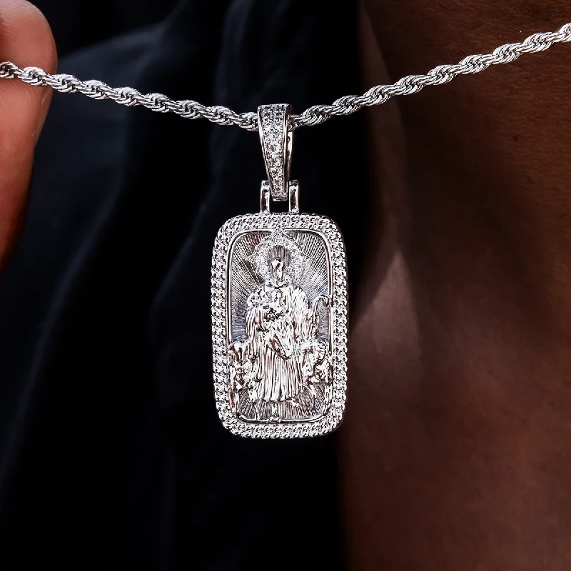 Exclusive Men's Necklaces & Pendants for the Modern Gentleman-Icon Shepherd Pendant in White Gold Exclusive Men's Necklaces & Pendants for the Modern Gentleman-Icon Shepherd Pendant in White Gold