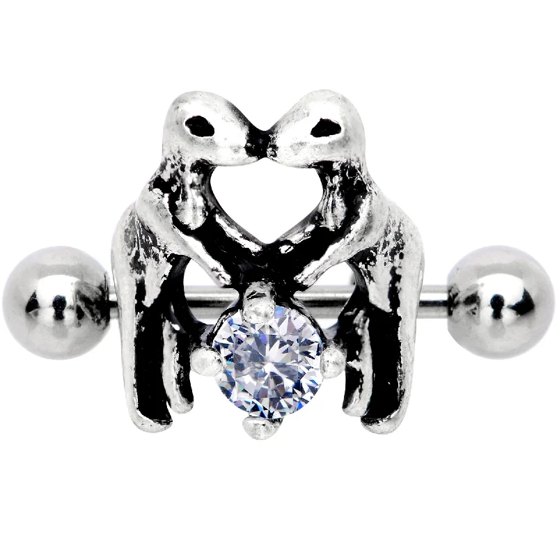 Women's Earrings – Elegant Designs for Every Personality--16 Gauge 3/8 Clear CZ Gem Prehistoric Dinosaur Heart Cartilage Cuff Women's Earrings – Elegant Designs for Every Personality--16 Gauge 3/8 Clear CZ Gem Prehistoric Dinosaur Heart Cartilage Cuff